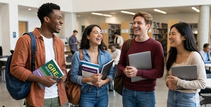 Finance students walking together after passing their Series 66 exam